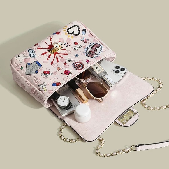 Crossbody and Shoulder Bag - Pink & Blue - Picture 12 of 16